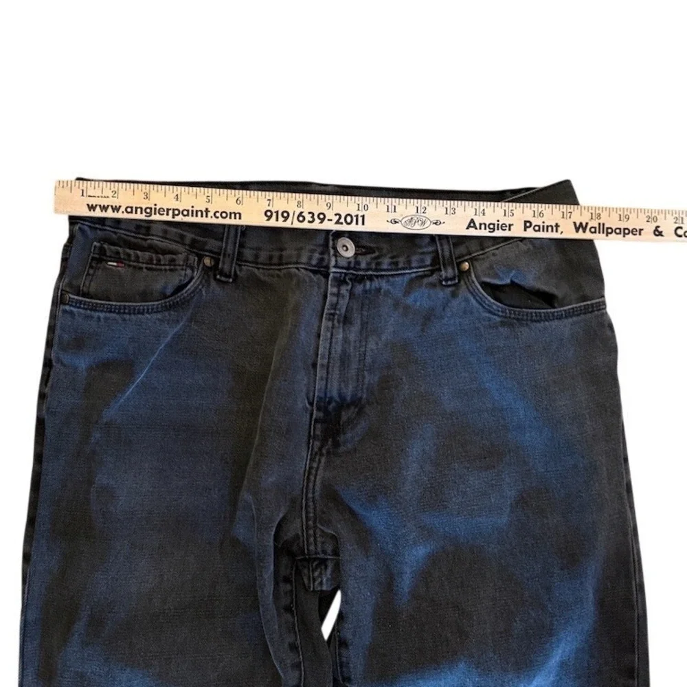 Tommy Hilfiger Jeans Mens 36x30 Black Straight Leg 5-Pocket Mid Rise Classic Vtg
